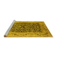 thumbnail image 2 of Ahgly Company Machine Washable Indoor Square Oriental Yellow Industrial Area Rugs, 7' Square, 2 of 4