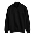 thumbnail image 5 of Half-Zipper Sweatshirts for Men Solid Color Waffle Knit Sweater Loose Casual Half-Zip Stand Collar Long Sleeve Shirt Pullover Sizes S-2XL, 5 of 8
