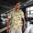 thumbnail image 3 of Wukai Lemon Print Men's Short-Sleeved Mesh T-Shirt,Quick-Dry Short Sleeve Workout T-Shirt-5X-Large, 3 of 8