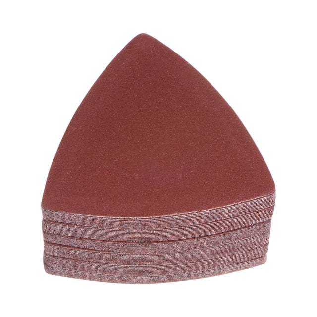Unique Bargains 60 Packs 320 Grits 80mm Aluminum Oxide Triangular Hook & Loop Sandpapers Sanding Pads