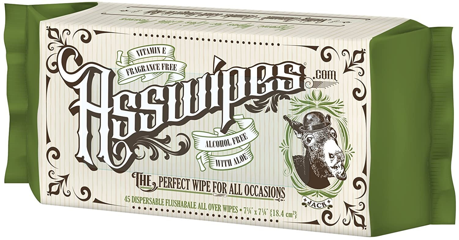 Fresh Body FB Asswipes Flushable Bathroom Wipes Pouch with Aloe and Vitamin E