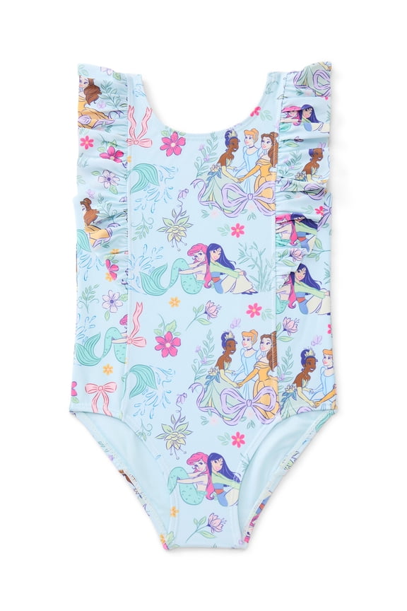 Character Toddler Girl One- Piece Swimsuit with Ruffles, Sizes 12M-5T