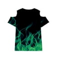 thumbnail image 4 of DeHolifer Girls Shirt Short Sleeve T-Shirts Off Shoulder Tops Cotton Tees Summer Tshirts for Kids 3-12 Years, 4 of 8