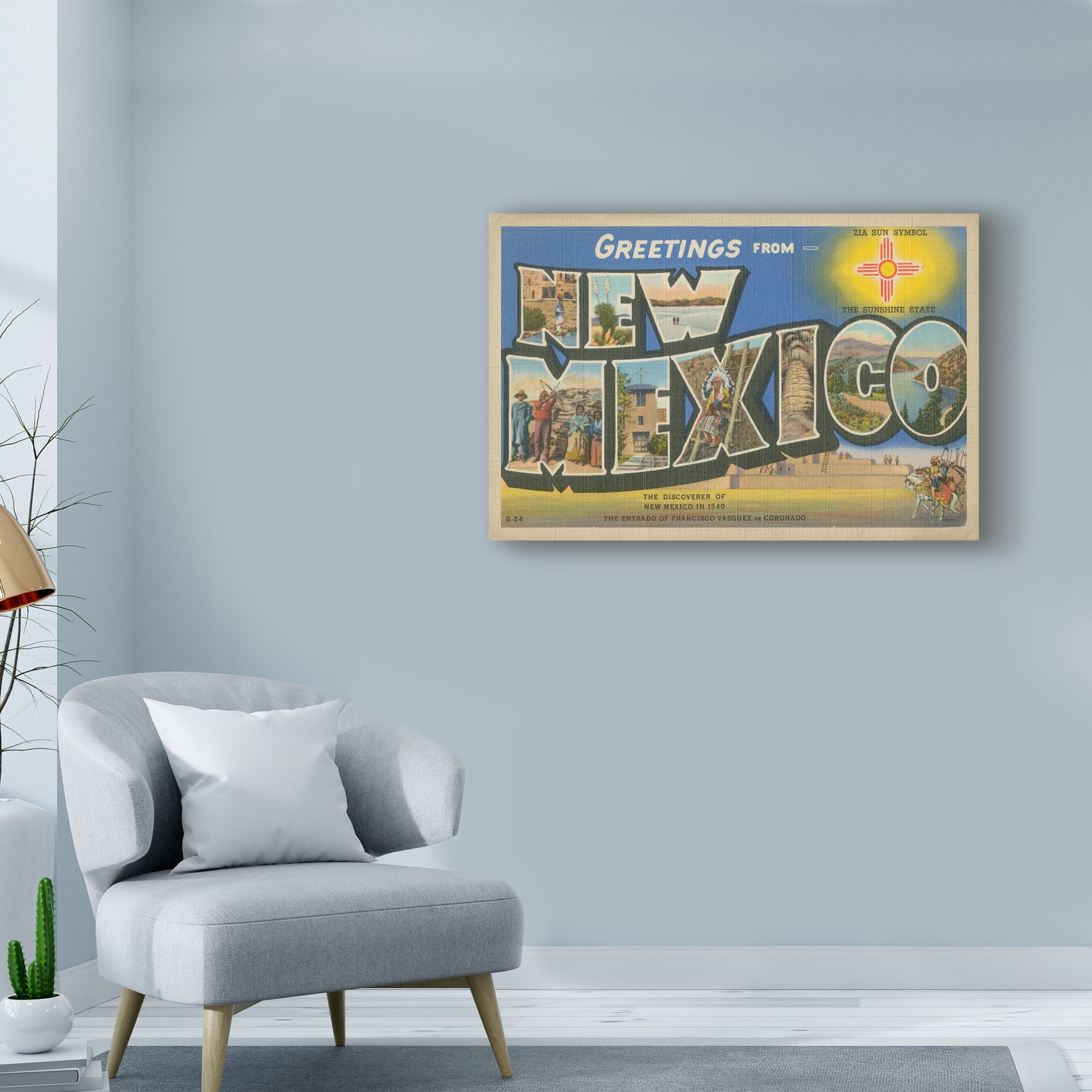 Trademark Fine Art 'Greetings from New Mexico' Canvas Art by Unknown