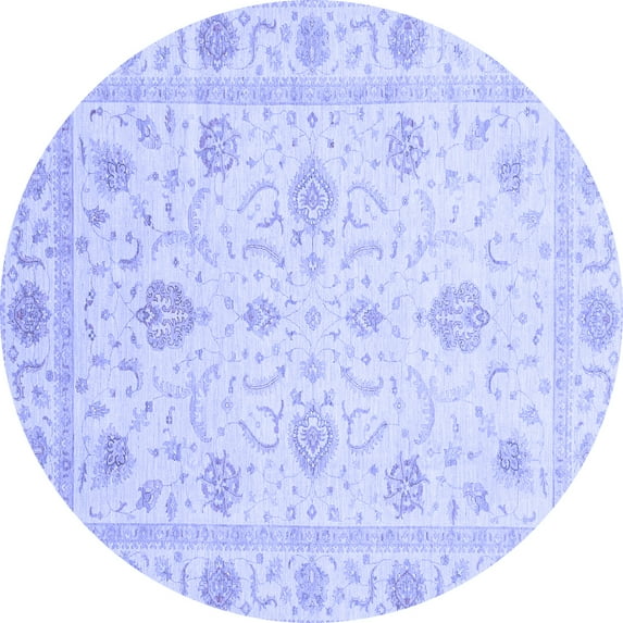 Ahgly Company Indoor Round Oriental Blue Modern Area Rugs, 4' Round