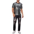 thumbnail image 2 of Camiseta de lentejuelas INSPIRE CHIC para hombres, camiseta metálica de manga corta para fiestas, camisetas brillantes de club a la moda, 2 of 5