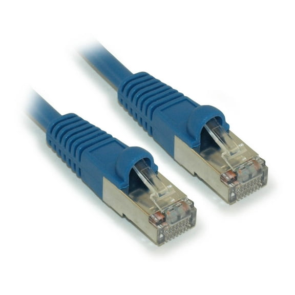 10ft Cat5E SHIELDED Ethernet RJ45 Patch Cable,Stranded,Snagless Booted,BLUE