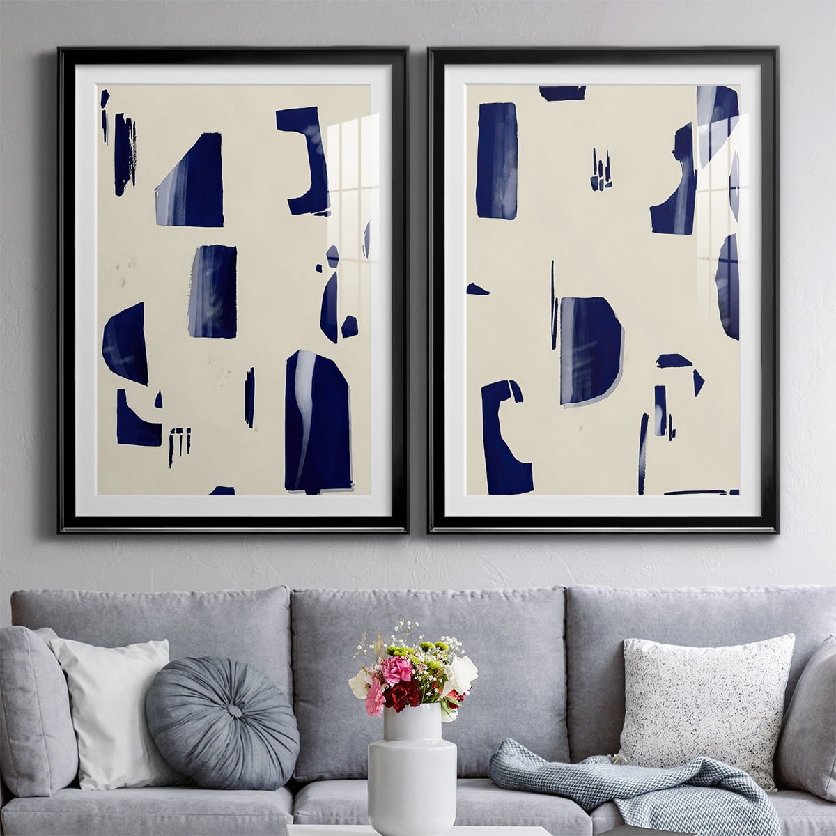 Wexford Home Fragment Abstraction I Premium Framed Print, 26.5" x 36.5" - Ready to Hang, Black (Set of 2)
