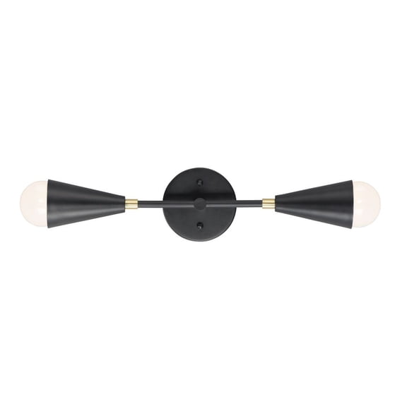 11262BKSBR/BUL Maxim Lighting Lovell - 2 Light Wall Sconce-Black/Satin Brass Finish-LED Lamping Type