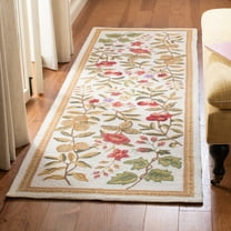 SAFAVIEH Chelsea Dania Floral Wool Runner Rug, Ivory, 2'6" x 10'