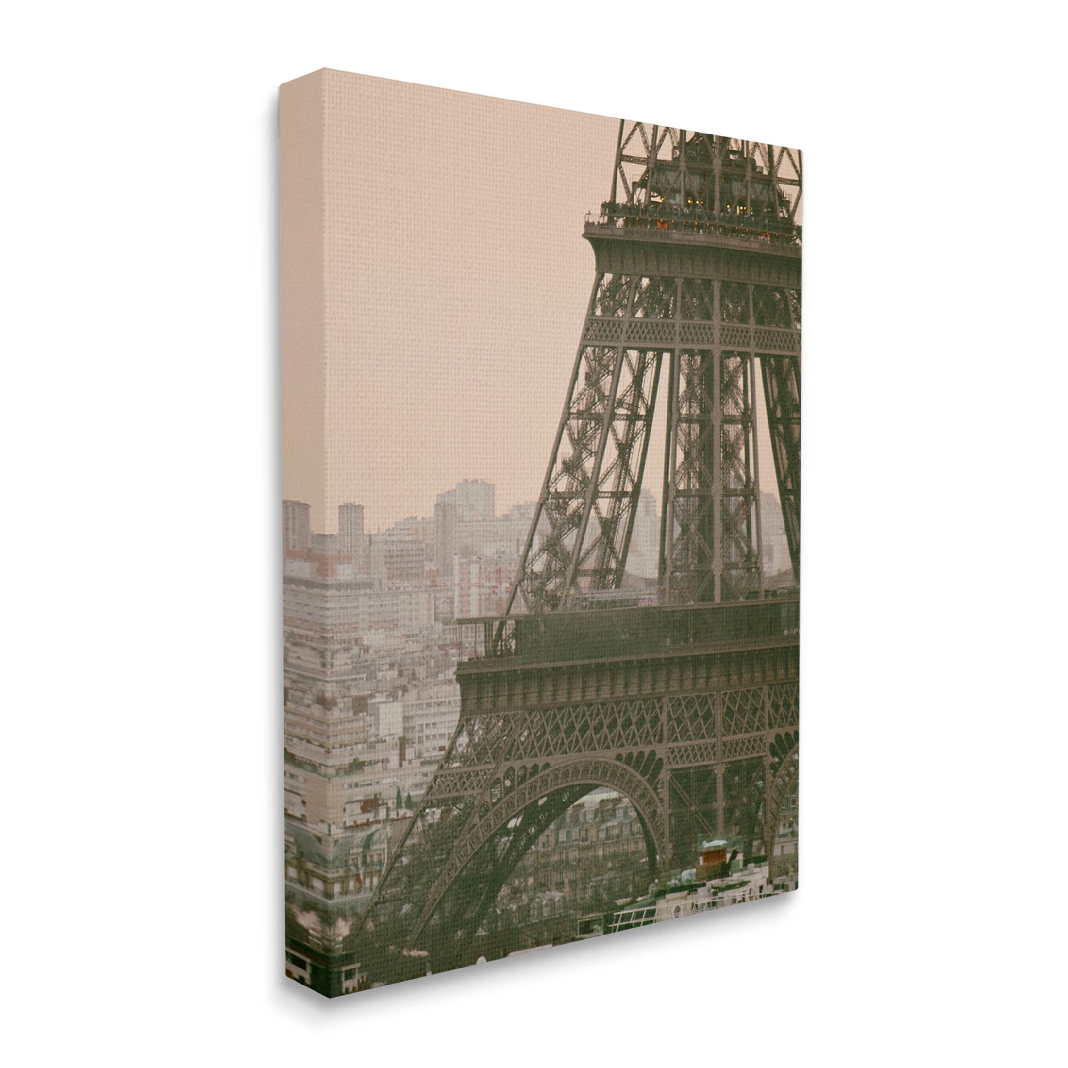 Eiffel Tower Paris Skyline Town & City Photograph Gallery Wrapped Canvas Print Wall Art