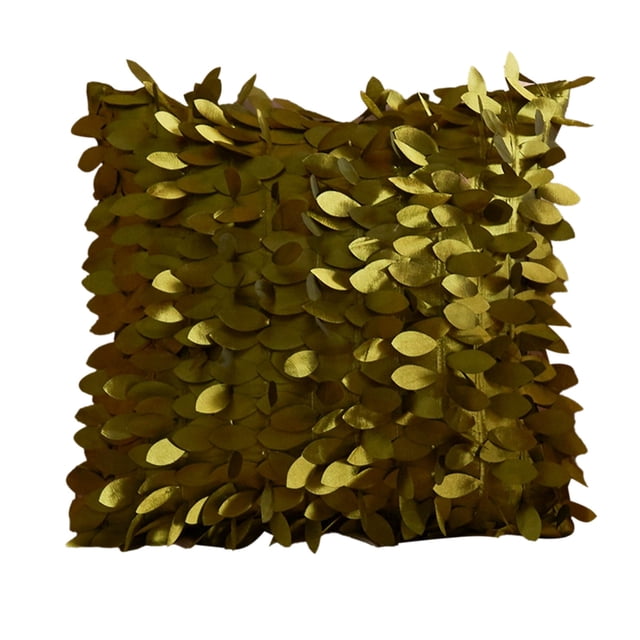 Meitianfacai 3D Leaf Pattern Pillow Cover, 18x18 Inch Decorative Cushion Case with Satin Back, Multi-Color Options for Home, Hotel and Living Room Decor
