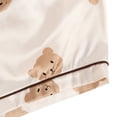 thumbnail image 5 of Xfvqtps Womens Pajamas Set Cute Teddy Bear Print Short Sleeved Short Pants Flip Collar Button Cozy Comfortable Soft House Silky Nightwear Top and Short Pants Set Yellow-01, 5 of 7