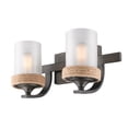 thumbnail image 4 of Golden Lighting 1048-BA2 GMT-CS 2 Light Bath Vanity, Gunmetal Bronze & Clear Sandblasted, 4 of 4