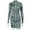 Grey Green, variant on Women's Stand Collar Long Sleeve Mini Dress, Hips Wrapped