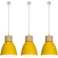 thumbnail image 1 of FSLiving 3-Lights J-Type Track Lights Dimmable Track Mount Pendant Lighting Fixtures w/ Macaron Aluminum Shade Customizable - Bulb Not Included (Yellow), 1 of 7