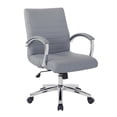 thumbnail image 1 of Executive Low Back Chair in Charcoal Faux Leather with Chrome Arms and Base K/D, 1 of 6