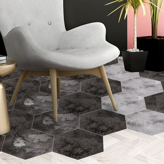 Pegatinas para suelo, 10 unidades, pegatinas de azulejos hexagonales de simulación, únicas, para decoración del hogar, gran rendimiento