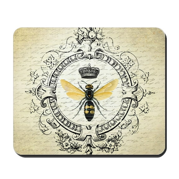 CafePress - Vintage French Queen Bee Mousepad - Non-slip Rubber Mousepad, Gaming Mouse Pad
