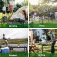 thumbnail image 5 of Petoto Folding Grill Table, 35'' x 23'' Adjustable Height Collapsible Table for Camping Cooking BBQ RV Picnic, Portable Aluminum Metal Grill Stand, 5 of 12