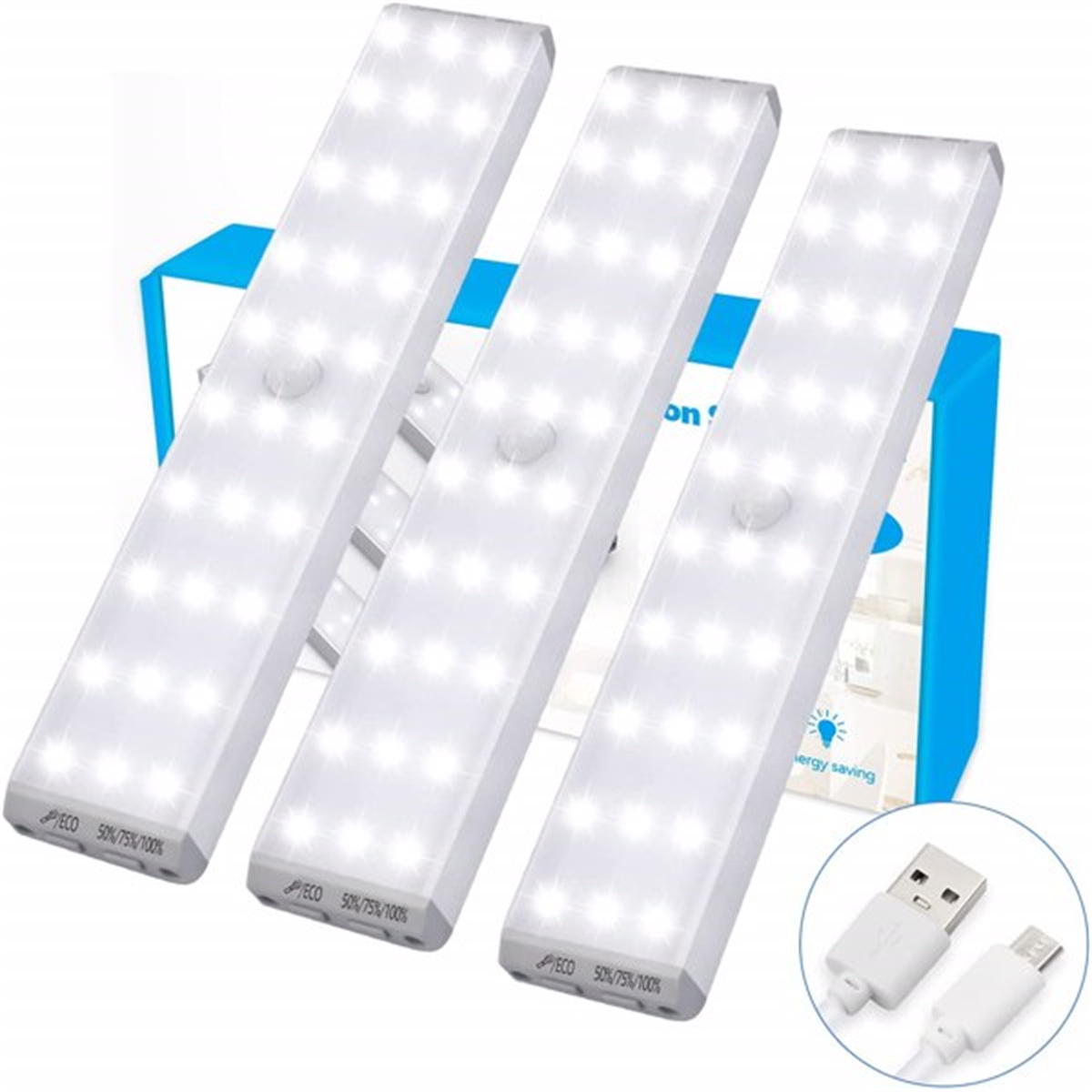 Motion Sensor Under Lights Indoor,Casewin USB Rechargeable LED