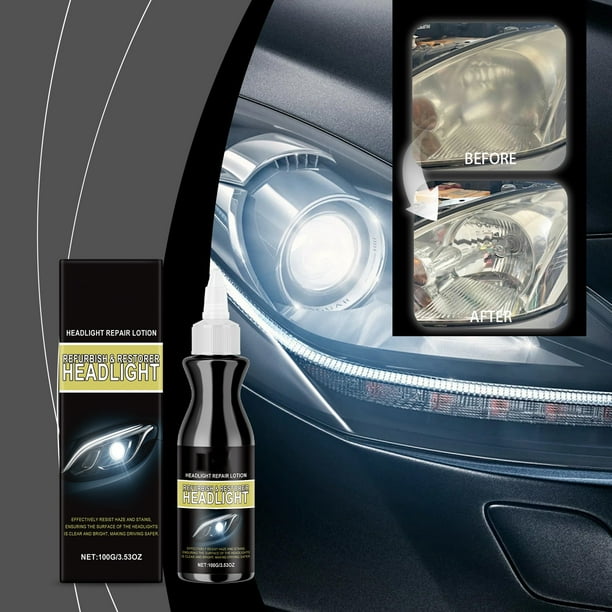 Kit de reparación y pulido de faros de coche. Reparación rápida de rayones y cuidado de faros. 100 g.