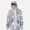 thumbnail image 4 of Goofa Balloon Vintage Printed Women's UPF 50+ Sun Protection Hoodie Jacket Lightweight Long Sleeve Sun Shirt for Women with Pocket Hiking Outdoor-, 4 of 9