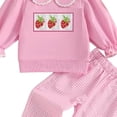 thumbnail image 4 of Toddler Baby Girl Long Sleeve Crew Neck Top & Pants Set - Two-Tone Top And Solid Pants for Outings 6-12 Months 12-24 Months 2t 3t 4t 5t 6t 7t 8t 9t Children Pink 12-18 Months, 4 of 4