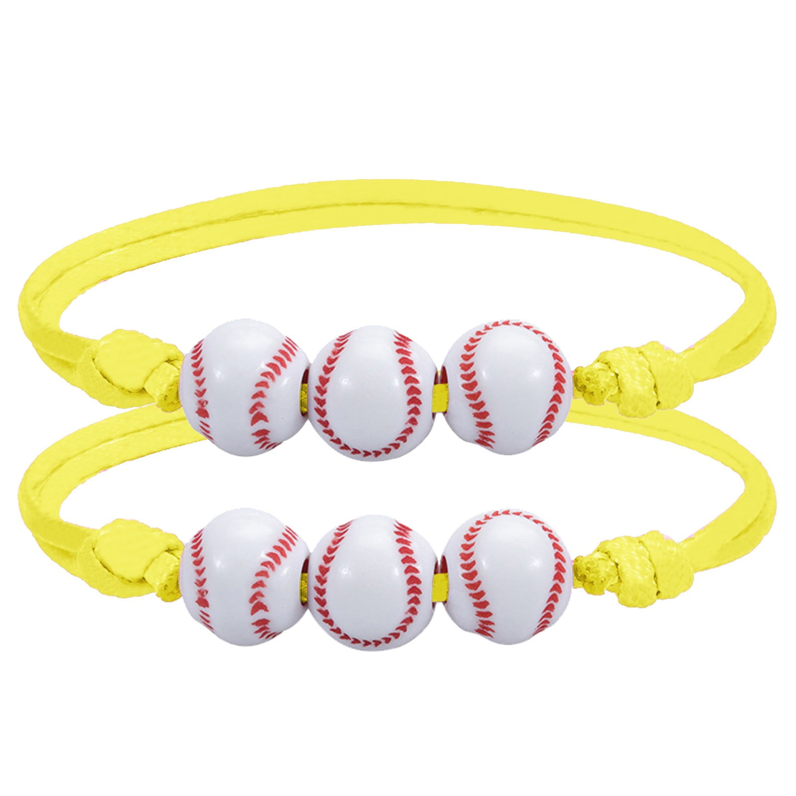 2PCS Softball Bracelet Party Favors Yellow Softball Beads