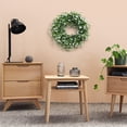 thumbnail image 4 of Combinación de corona de plantas de simulación para colgar en la puerta y la ventana del hogar con tablero de madera y gancho de cuerda de cáñamo, 4 of 5