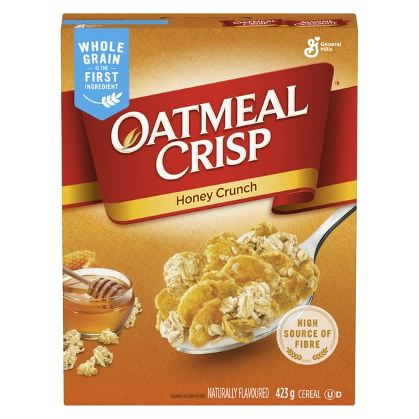 Oatmeal Crisp Breakfast Cereal, Honey Crunch, High Fibre and Whole