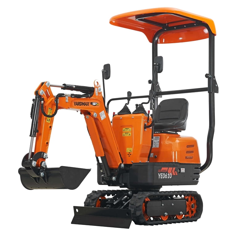 Mini Excavator with canopy, Claw, Grading Bucket & Rake, 306cc EPA