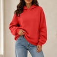 thumbnail image 6 of Diufon Fall Hoodies for Women Long Sleeve Fleece Thermal Oversized Sweatshirt with Front Pocket Winter Basic Loose Pullover, 6 of 8