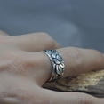 thumbnail image 2 of S999 Anillo De Loto De Plata Maciza Anillo Abierto De Flor De Loto Para Hombres Y Mujeres Regalo De Joyería Retro Methold AP005471-00, 2 of 6