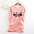 thumbnail image 2 of Womens Fleece Pullover Sweatshirt No Hood Shirts Sweater Sherpa Lined Tunic Sweatshirts Warm Winter Loungewear, 2 of 3
