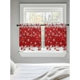 thumbnail image 5 of Christmas Sheer Kitchen Tier Curtains 24 inch length, Red Christmas Ball Small Half Curtains, Snowflake Sparkle Snow Rod Pocket Vanlance Xmas Winter Red Short Cafe Window Treatments 27.5"x24" 2 Panel, 5 of 7