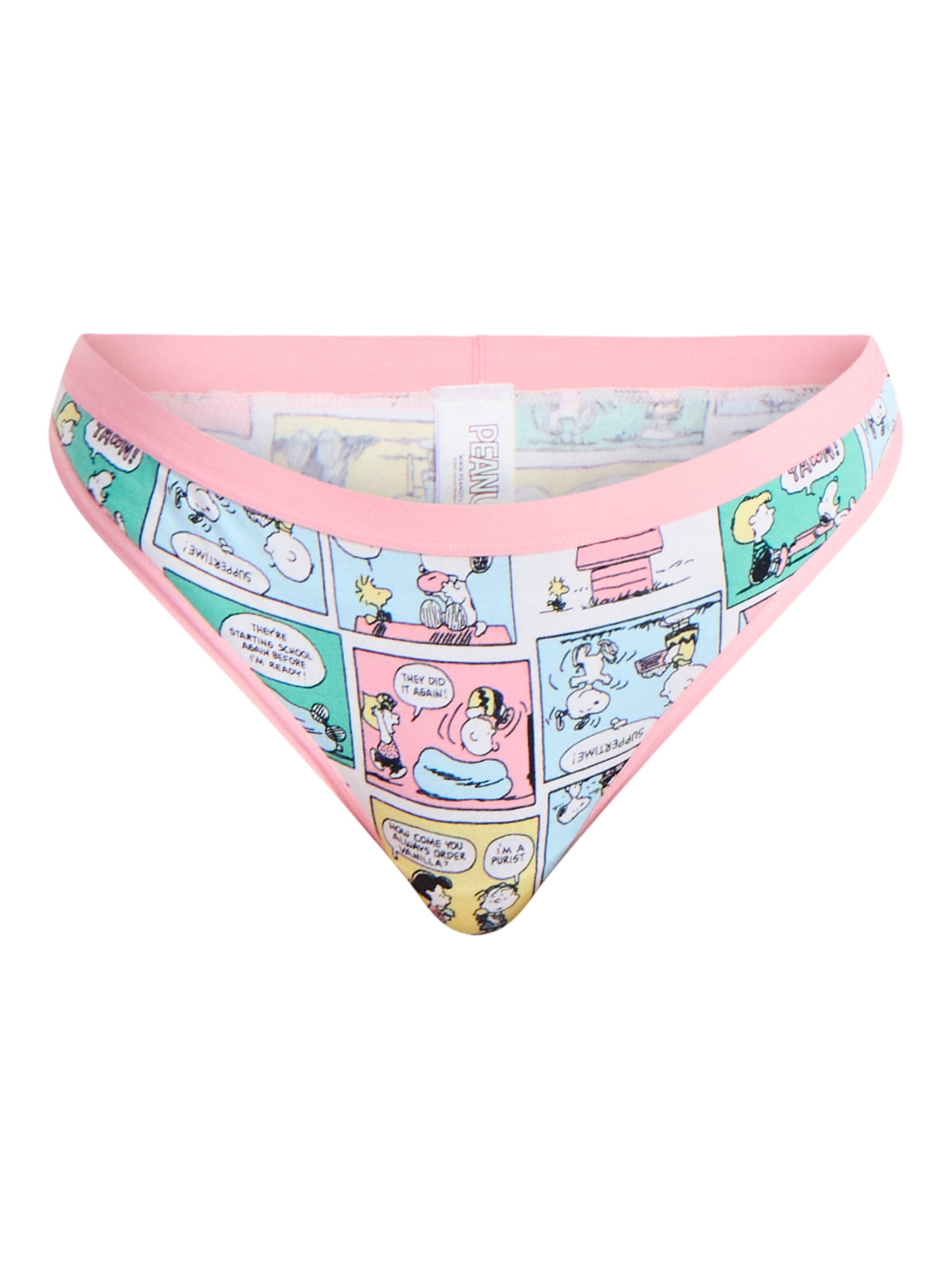 Peanuts Women's Thong Panties, 3-Pack, Sizes S-XXL