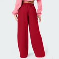 thumbnail image 5 of Wide Leg Sweatpants Women Low Rise Fleece Sweat Pants Elastic Waist Baggy Jogger Pants With Pockets Athletic Comfy, 5 of 8