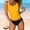 Yellow, variant on MGDXOX Tankini Swimsuits for Women 2 Piece Summer Ruched Full Coverage Athletic Bathing Suits 2026 Beach Swimsuits Hot Pink S