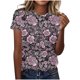 thumbnail image 2 of Camisetas de Verano de Manga Corta de las Mujeres Cuello Redondo Impresión Casual de Manga Corta, Ligero Suave, 2 of 7
