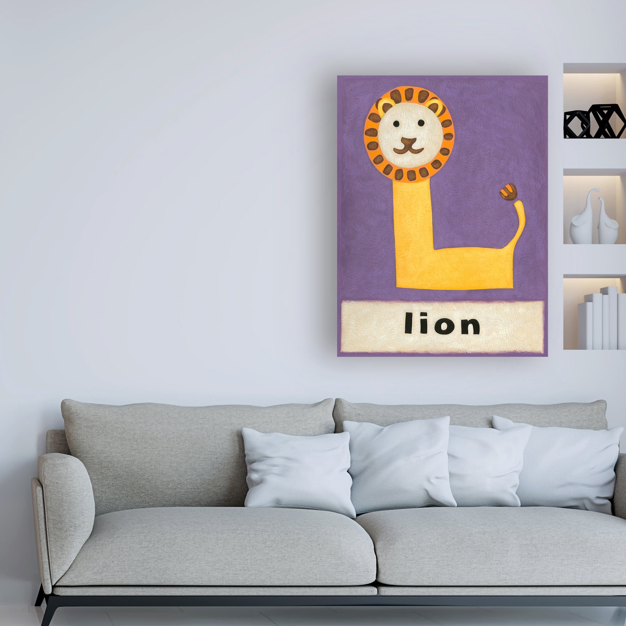 Trademark Fine Art 'L is for Lion Childrens Art' Canvas Art by Chariklia Zarris