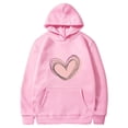 thumbnail image 5 of BLTIBY Valentine's Day Sweatshirt for Women Hooded Autumn Spring Funny Love Heart Graphic Valentines Shirt Casual Valentines Round Neck Long Sleeve Pullover Tops Pink XL, 5 of 5