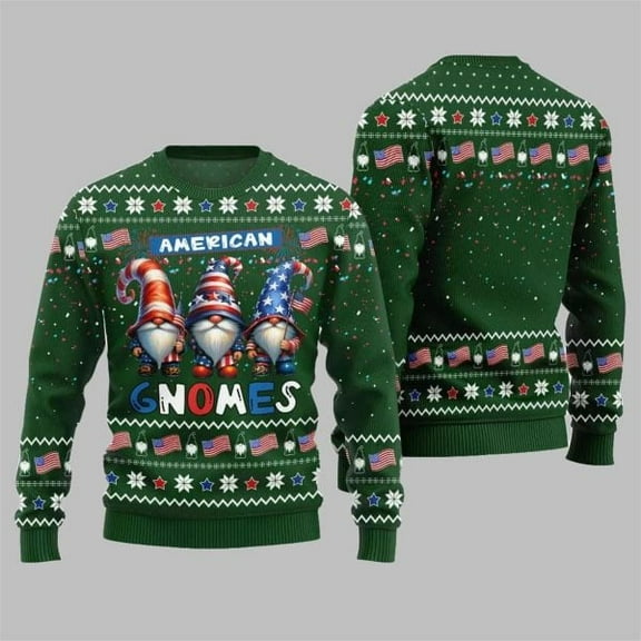 2025 Christmas American Gnomes 3D Sweater