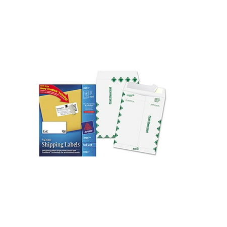 Quality Park Survivor Tyvek First Class Envelopes Pair with  Avery 8163 White Shipping Labels for Inkjet Printers, 2