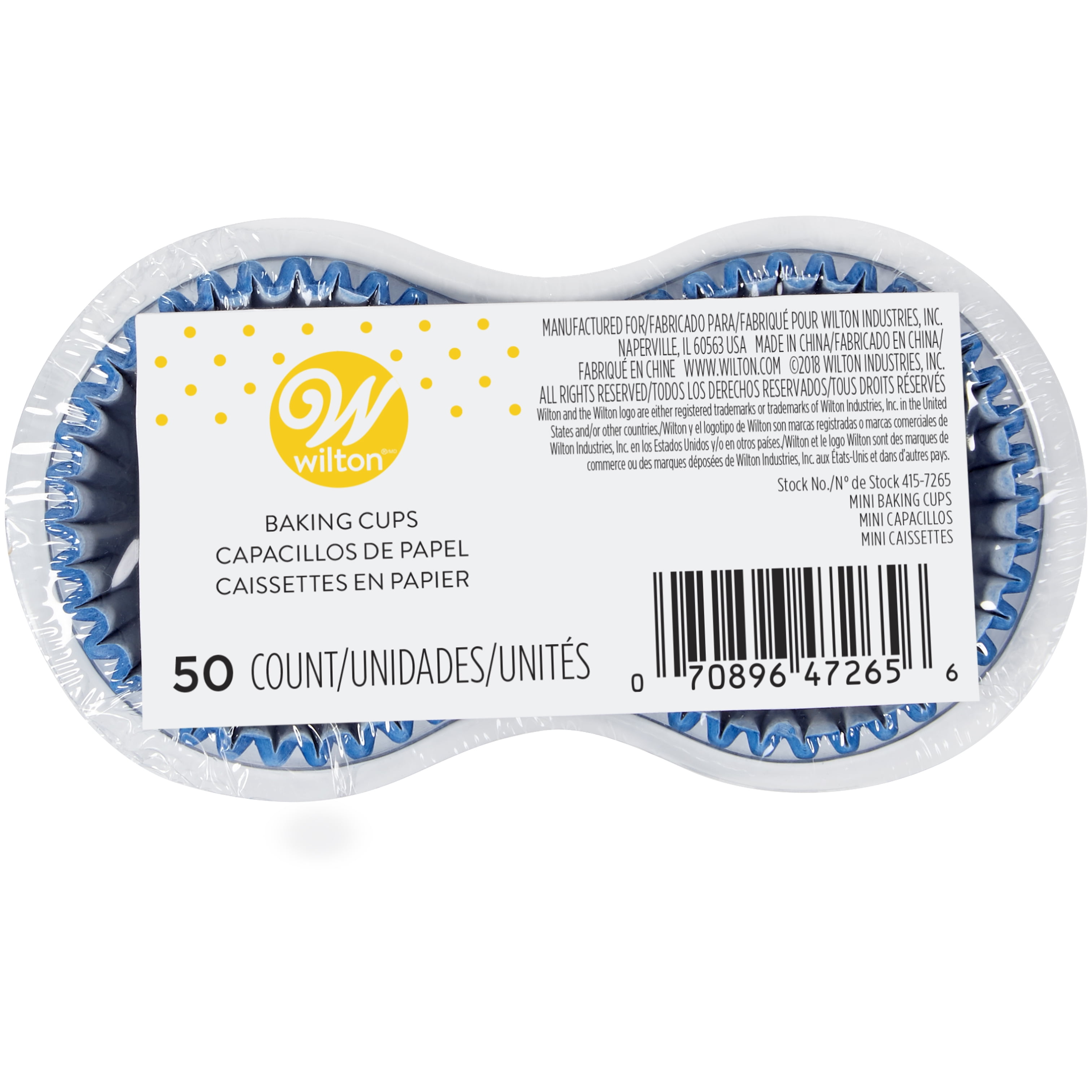 Wilton Mini Cupcake Liners, Blue, 50ct