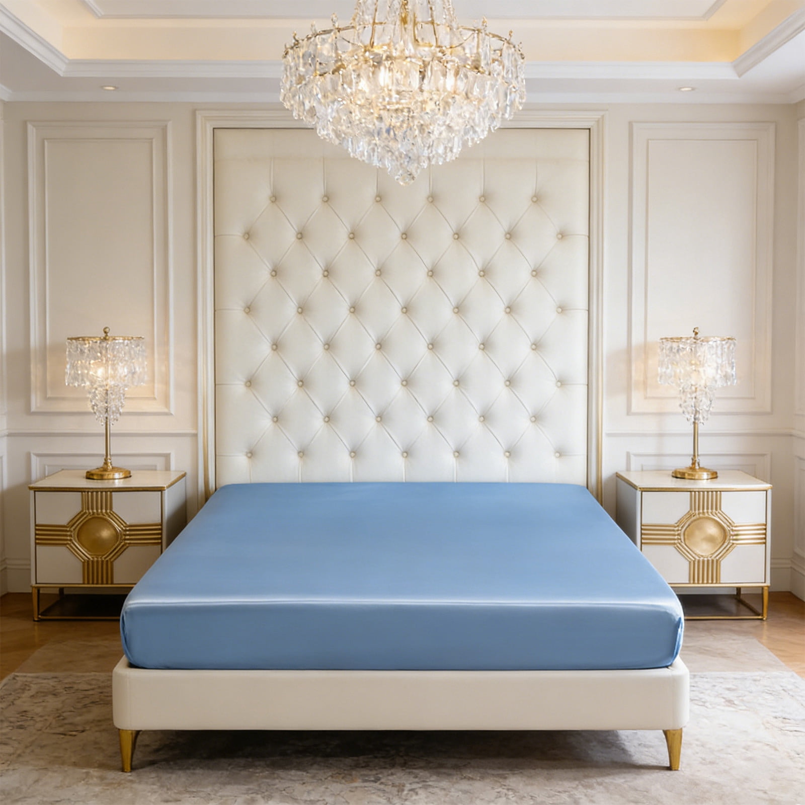 Fitted Sheet 78.74 x 59.05 Inch Stretch Bed Sheet Ice Silk Feel Mattress Cover Smooth Soft Cooling Bedding Protector for Bedroom Hotel Guest Room Sofa Couch Cover Home Sleep Mattress Topper Cover