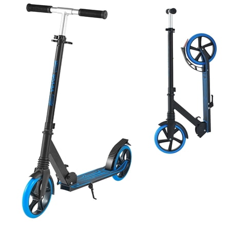 VEVOR Kick Scooter for Kids Ages 8 , Teens & Adults, 2-Wheel Toddler Scooter with Adjustable Height Handlebar, Wide Anti-Slip Deck, Foldable Lightweight Frame for Boys & Girls up to 220 lbs, Blue