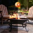 thumbnail image 6 of 19" Wood Burning Fire Pit with Iron Net and Cover Lid for Backyard and Camping, 6 of 13