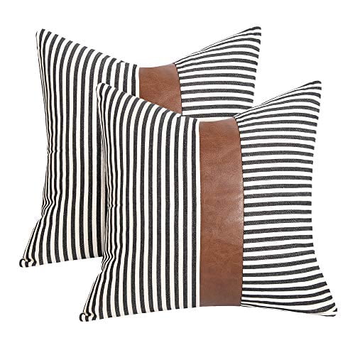 Farmhouse Decoration Pillow Covers 18x18 inch Set of 2 Modern Faux