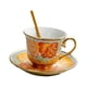 thumbnail image 4 of Juego de taza y platillo de café de cerámica para té de la tarde, esmaltado, brillante, estilo vintage con leche Flor, 4 of 9